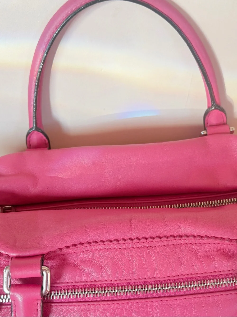 LOEWE Madrid Pink/ Red  2Way Medium Nappa Satchel. RT $ 3998.
